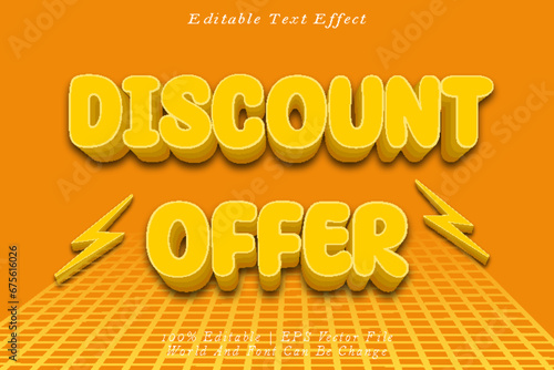 Discount Offer Editable Text Effect 3D Emboss Cartoon Style