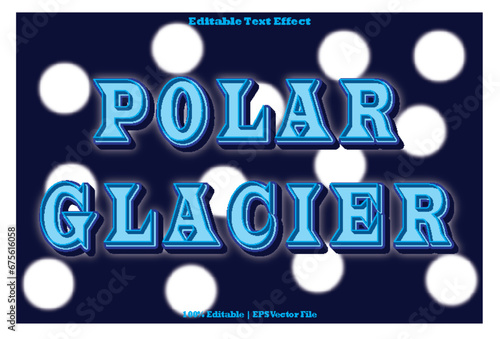 76. Polar Glacier Editable Text Effect 3D Emboss Cartoon Style