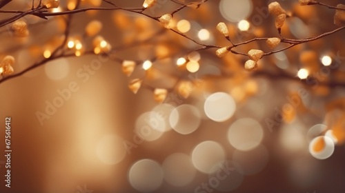 beautiful Christmas background decorated with cozy lights and bokeh lights generated by AI tool 