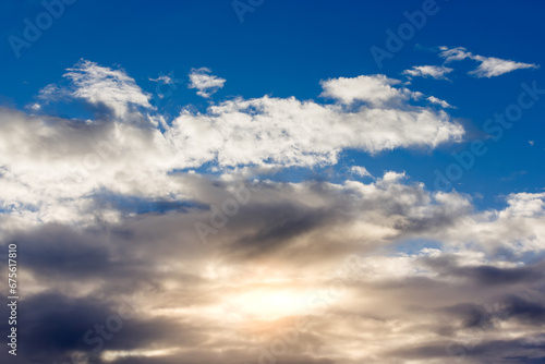Fototapeta Naklejka Na Ścianę i Meble -  blue sky with clouds at sunset