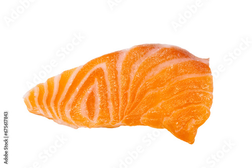 fillet salmon sashimi on white background
