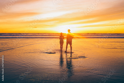 Gorgeous sunset in Semiyak, Bali