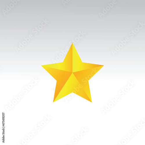 Gradient 3d golden star vector