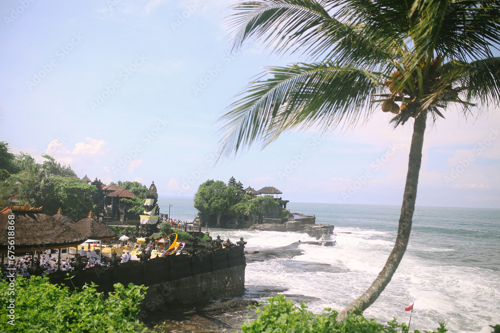 Tannah Lot Temple -an ancient Hindu temple dedicated to the gods of the sea, Bali, Indonesia