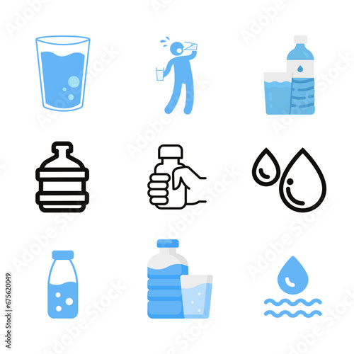 Icon water. Drink water vector illustration  Drink water vector illustration 