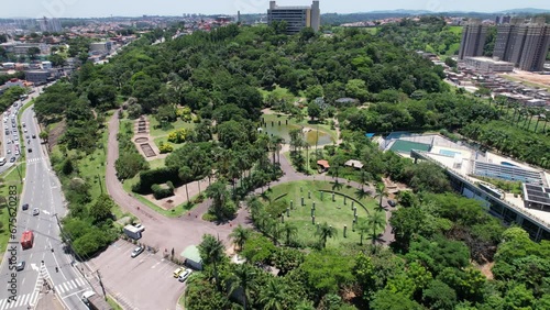 Botanic Garden of the city of Jundiai in Sao Paulo, Brazil. Aerial view.