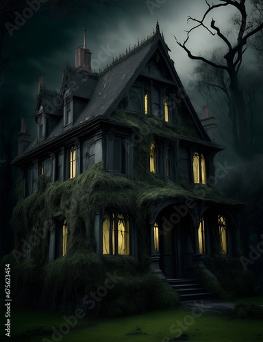 A Haunted House in Moonlight