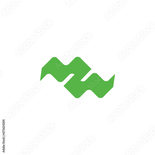 letter z green seaweed abstract logo vector