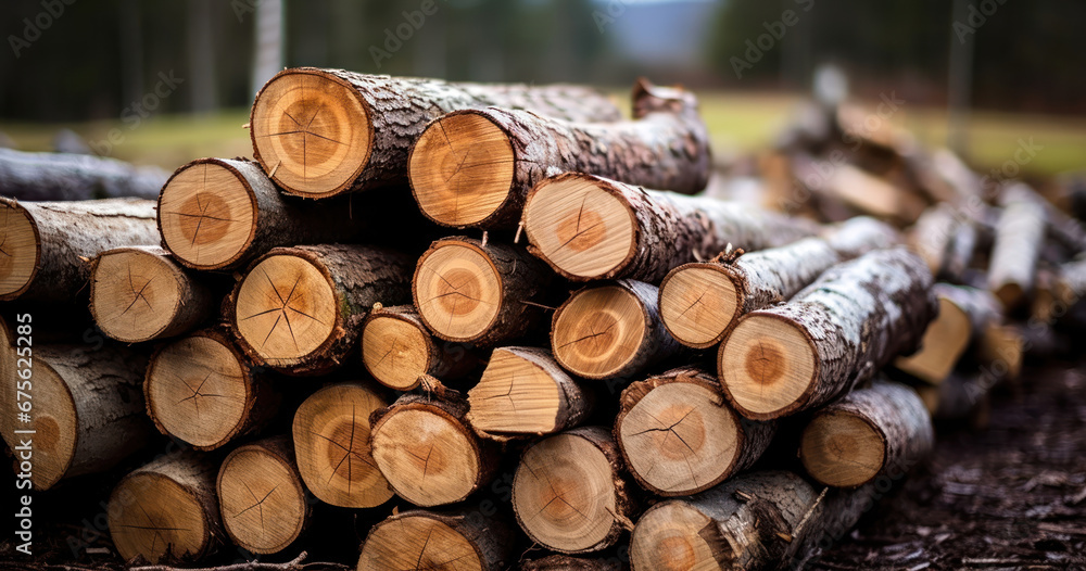 Pile of logs recounts the forest story Pile of logs recounts the forest story