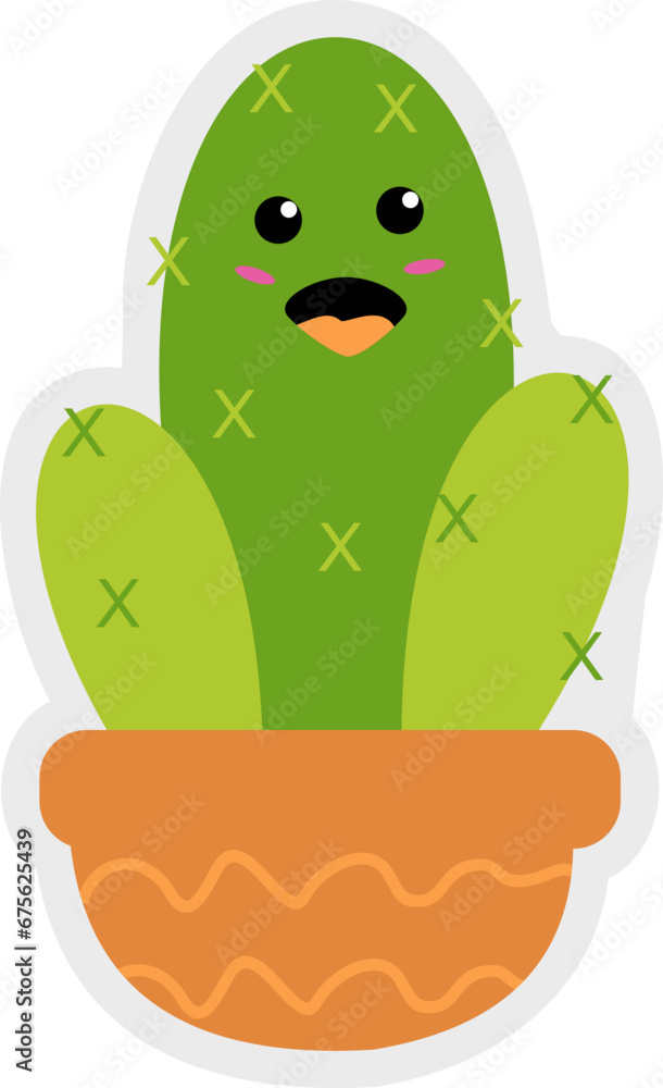 Naklejka premium Cute Cactus Sticker