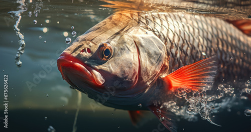 Fish ensnared by fisherman bait