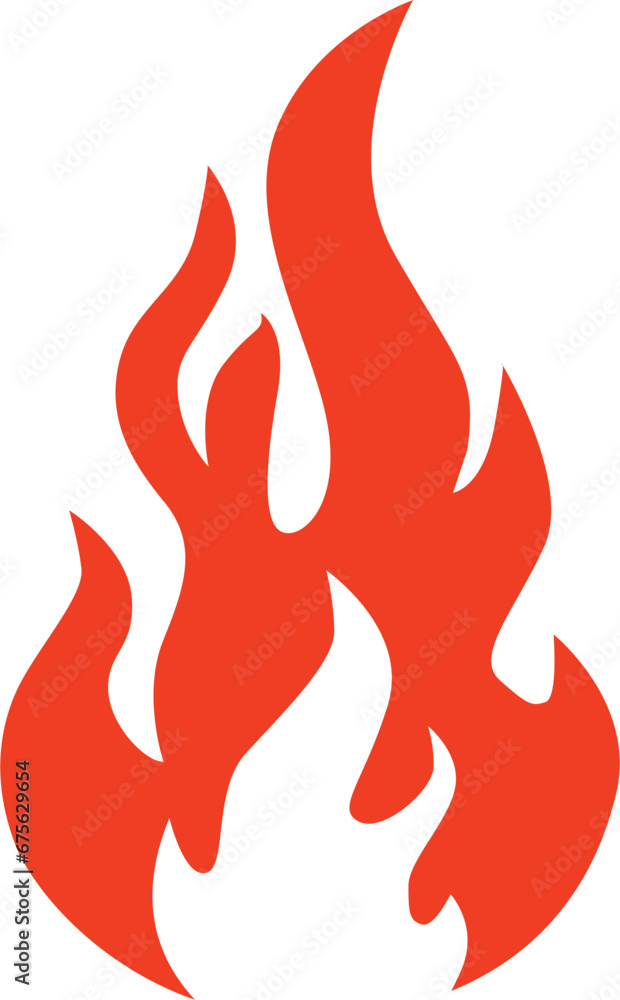 3d fire flame icon with burning red hot sparks isolated on white ...