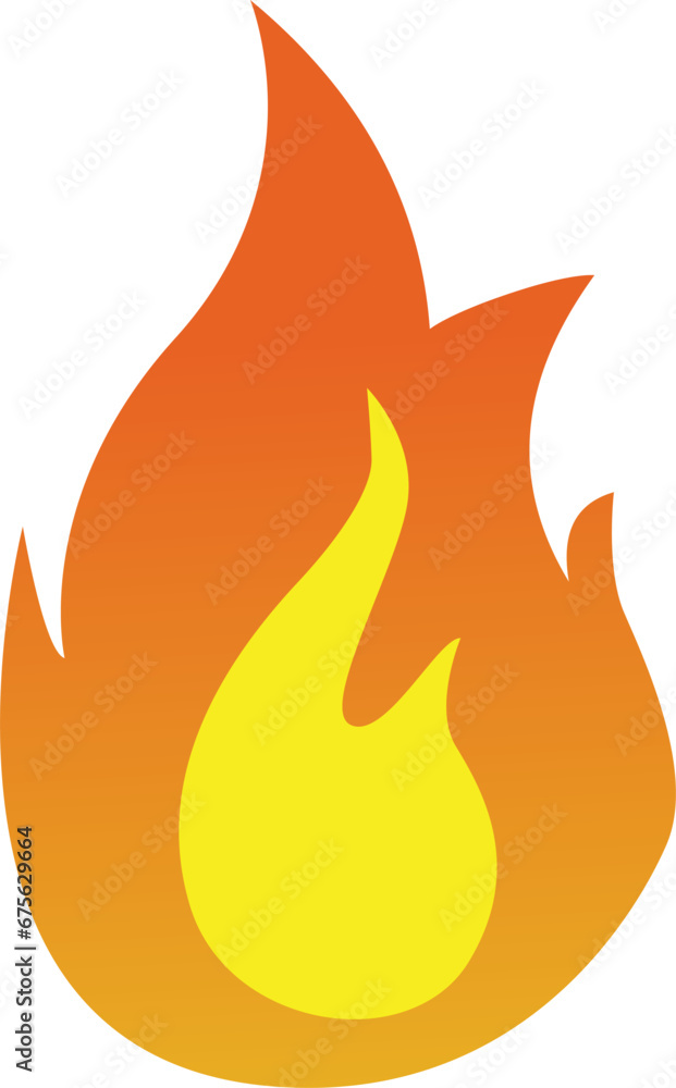 3d fire flame icon with burning red hot sparks isolated on white ...