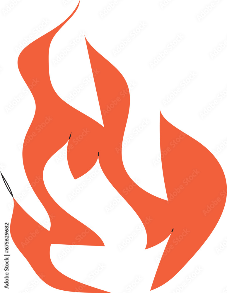 3d fire flame icon with burning red hot sparks isolated on white ...