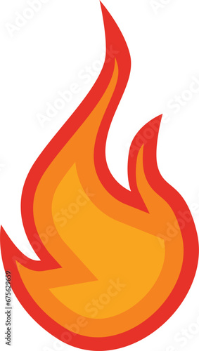 3d fire flame icon with burning red hot sparks isolated on white background. Render sprite of fire emoji, energy and power concept.
