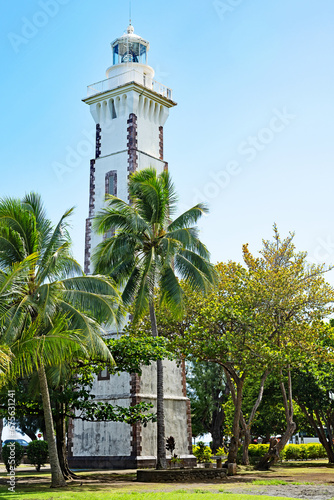 the Pointe Vénus lighthouse on the island of Tahiti, opened in 1867, located in the commune of Mahina and the first lighthouse in the South Pacific.