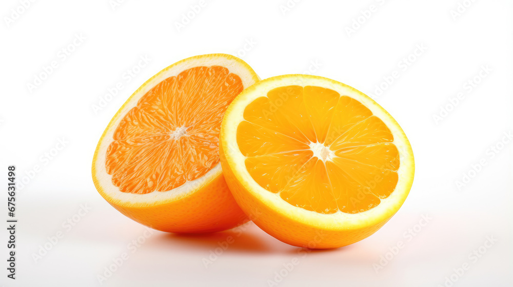 Appetizing fresh sliced sweet orange fruit on a white background Appetizing fresh sliced sweet orange fruit on a white background