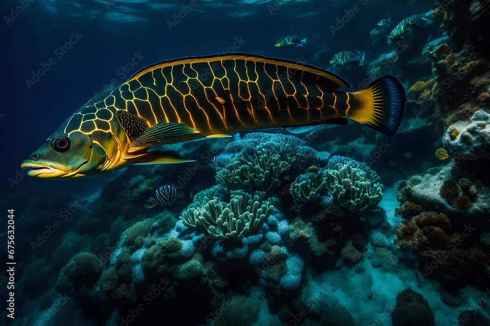 Fototapeta premium fish on reef Generated Ai