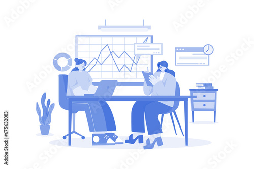 Business Meeting Illustration concept on white background
