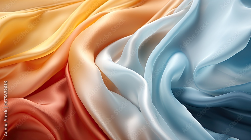 Fototapeta premium AI-generated illustration of rainbow pastel fabric. MidJourney.