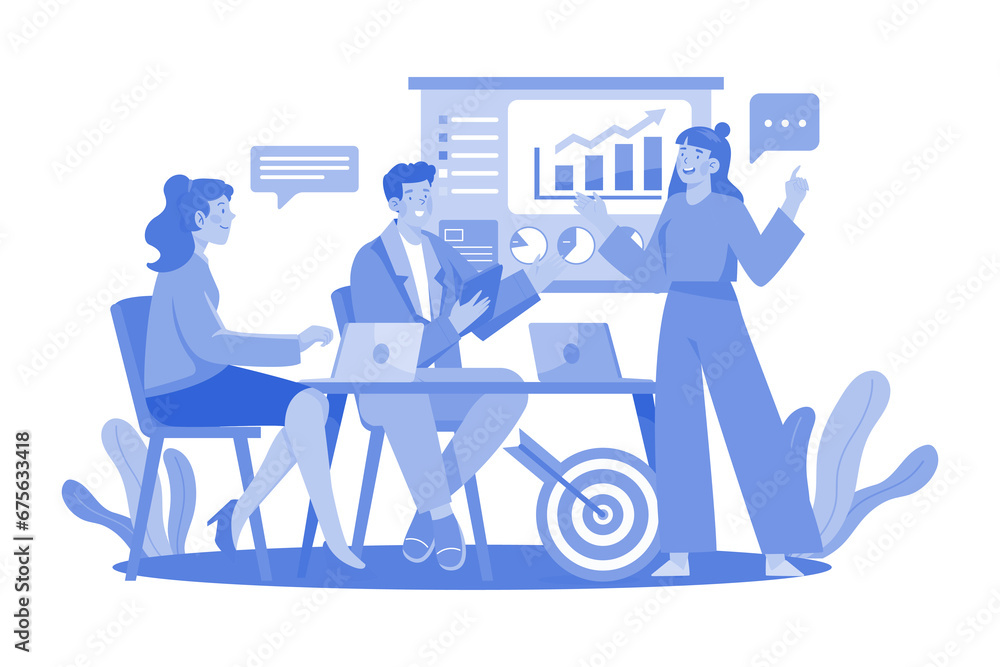 Business Meeting Illustration concept on white background