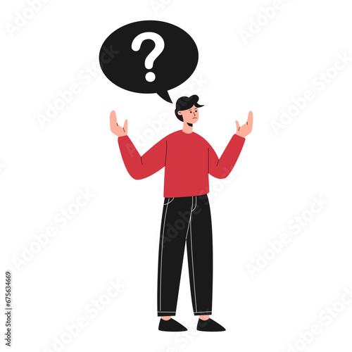 vector illustration of confused person concept