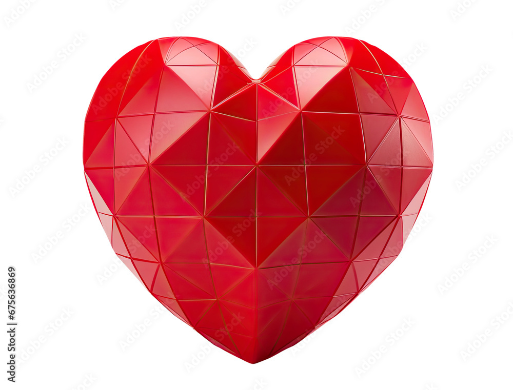custom made wallpaper toronto digitalRed polygonal heart isolated on transparent background