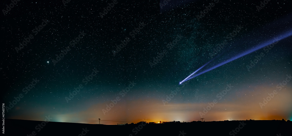 Majestic night sky, dazzling celestial beauty in an enchanting dark landscape. Majestic night sky, dazzling celestial beauty in an enchanting dark landscape.