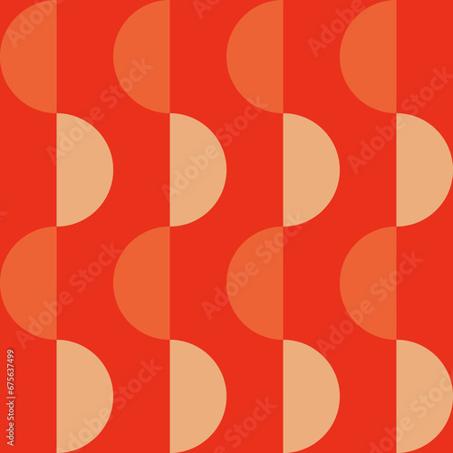 Vintage retro semicircle geometric pattern in the style of the 70s and 60s.