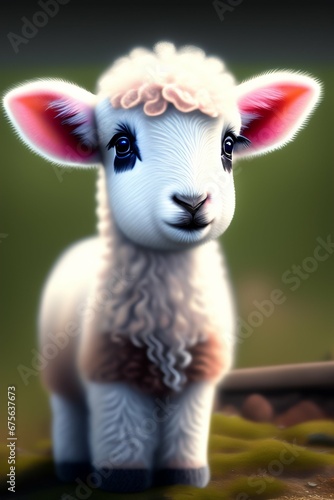 little cute lamb, extra cute, fluffy
