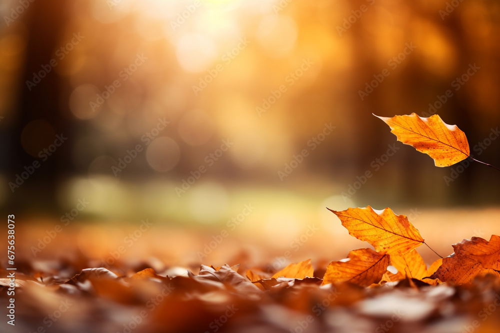 Colorful leaves in Autumn season with blurred background. Colorful leaves in Autumn season with blurred background.