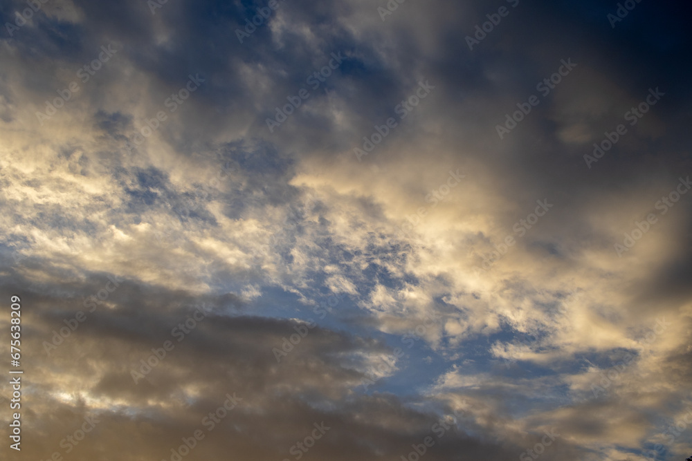 Sunset clouds over the city of Johannesburg in South Africa after a day of summer thunderstorms and rain Sunset clouds over the city of Johannesburg in South Africa after a day of summer thunderstorms and rain