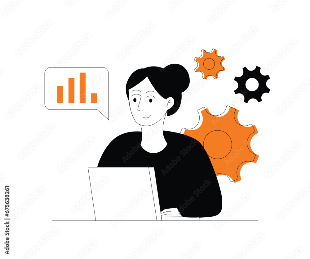 Woman With Laptop Working | Creative Work Series Woman With Laptop Working | Creative Work Series