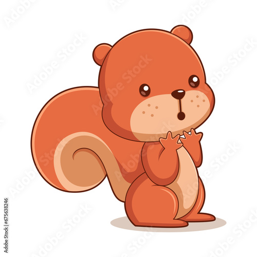 Cute Squirrel Character Design Illustration