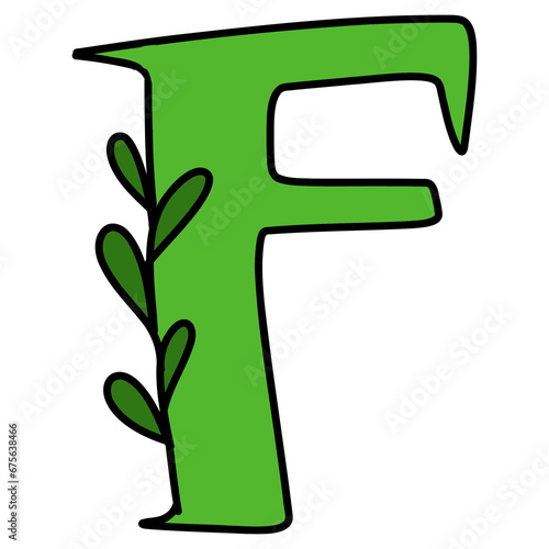 green letter F