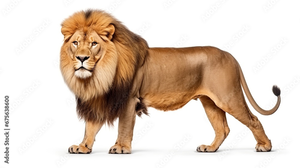 A lion isolated on white background