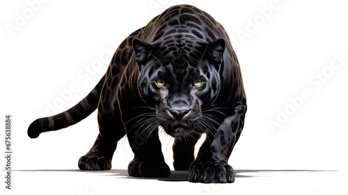 Black panther isolated on white background © tydeline