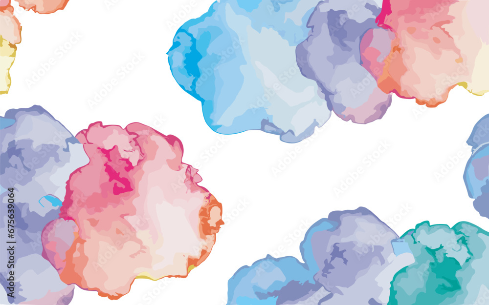 Abstract colorful pattern of watercolor clouds