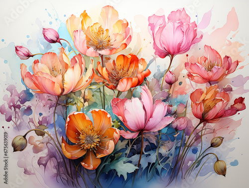 flowers watercolor