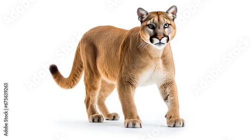 A lioness isolated on white background