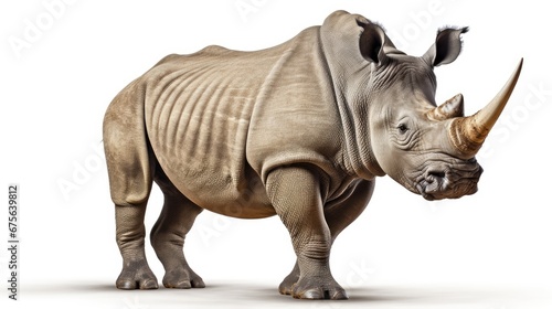 A rhinoceros isolated on white background © tydeline