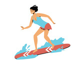 Woman Surfing in The Ocean | Summer Outdoor Activity