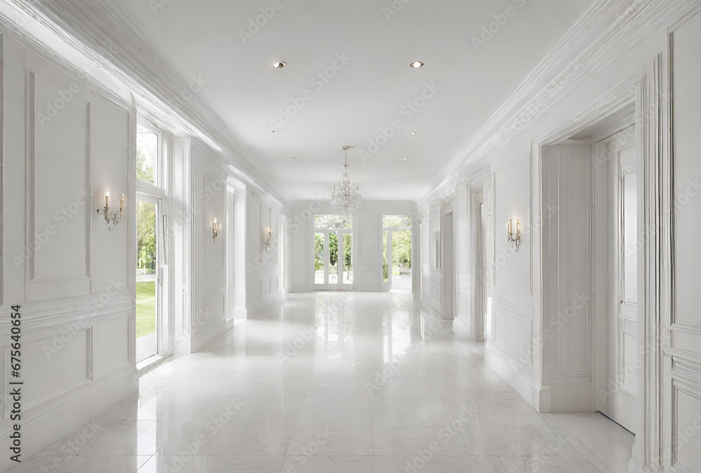 Fototapeta premium WHITE EMPTY HALLWAY