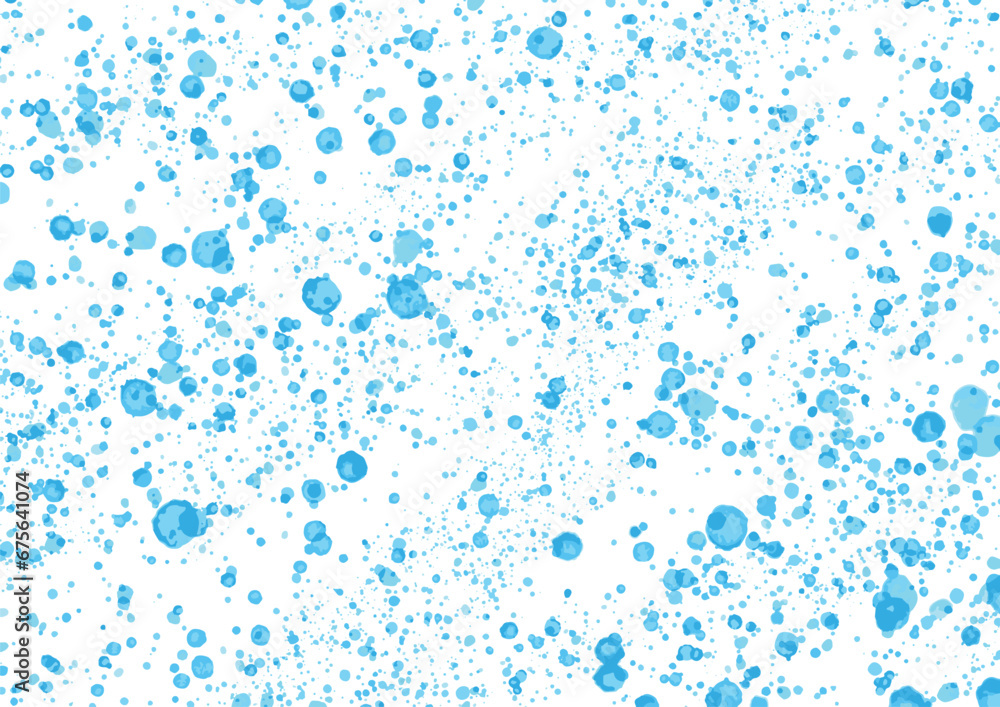 水滴が飛び散ったような青いインクの背景素材 Blue ink background material that looks like splashed water droplets