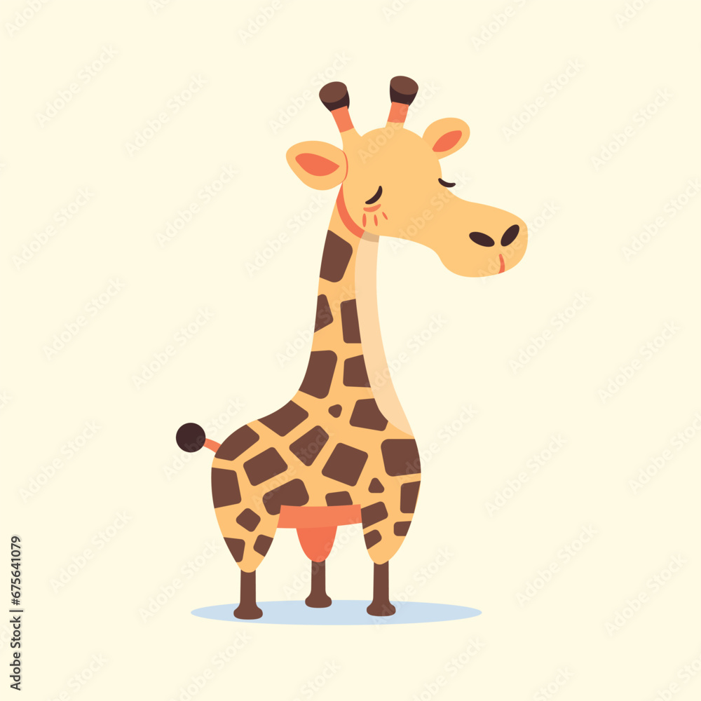 Fototapeta premium Cartoonish colorful giraffe. Vector illustration