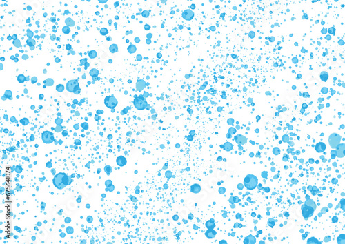 水滴が飛び散ったような青いインクの背景素材 Blue ink background material that looks like splashed water droplets