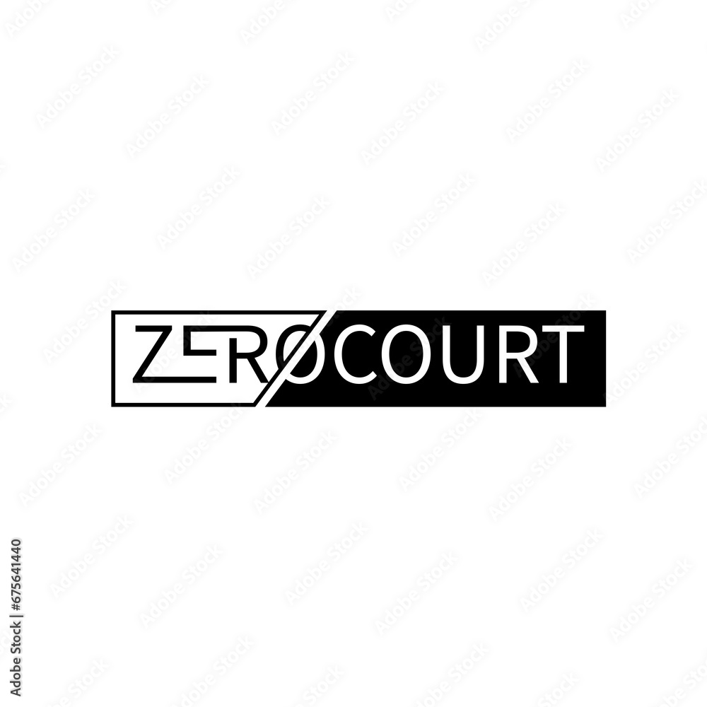 Zero court word logo for number. Zero letter with zero figure logo design. Name typography. Zero court word logo for number. Zero letter with zero figure logo design. Name typography.