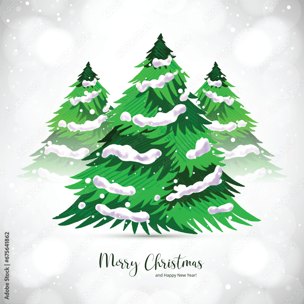 Fototapeta premium Decorative christmas tree card design