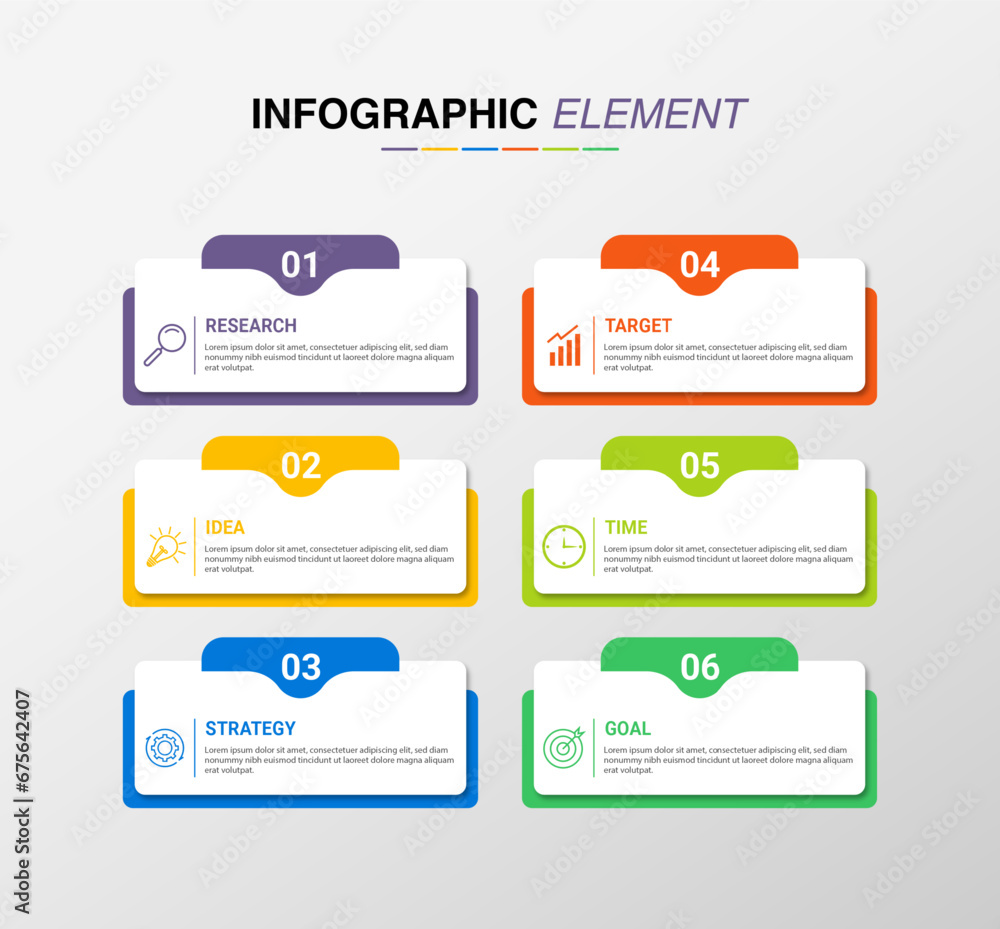 Creative business infographic template with 6 options, Infographics Template. Creative business infographic template with 6 options, Infographics Template.