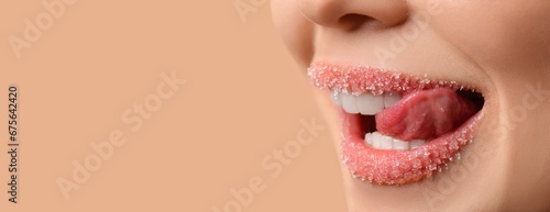 Lips of beautiful young wom...
